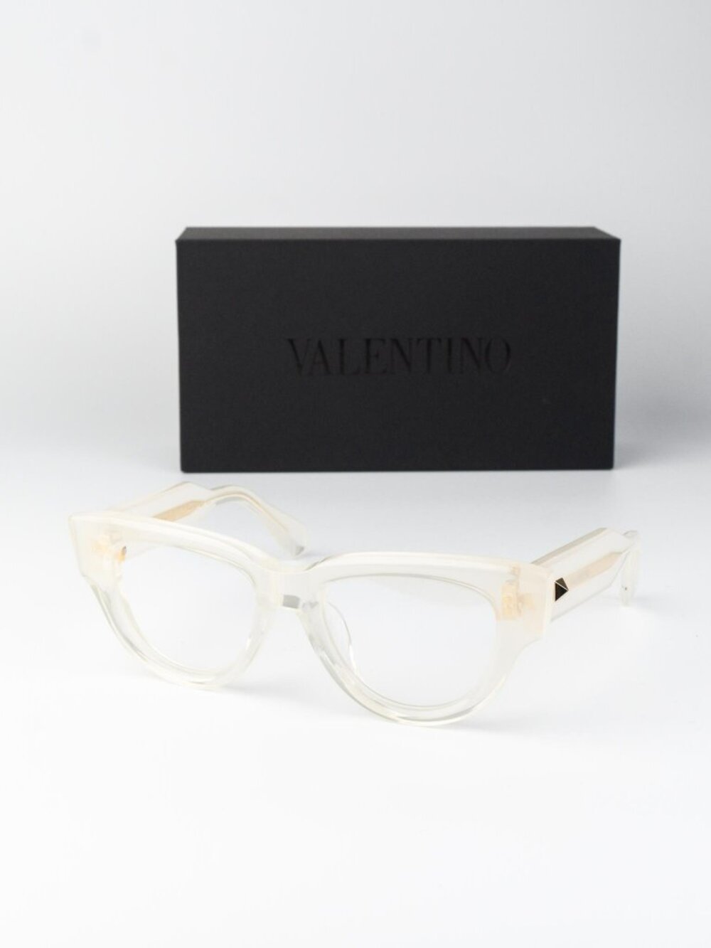 Valentino Women Eyeglasses Crystal Ivory Cat Eye V-ESSENTIAL - III VLX-125 C
